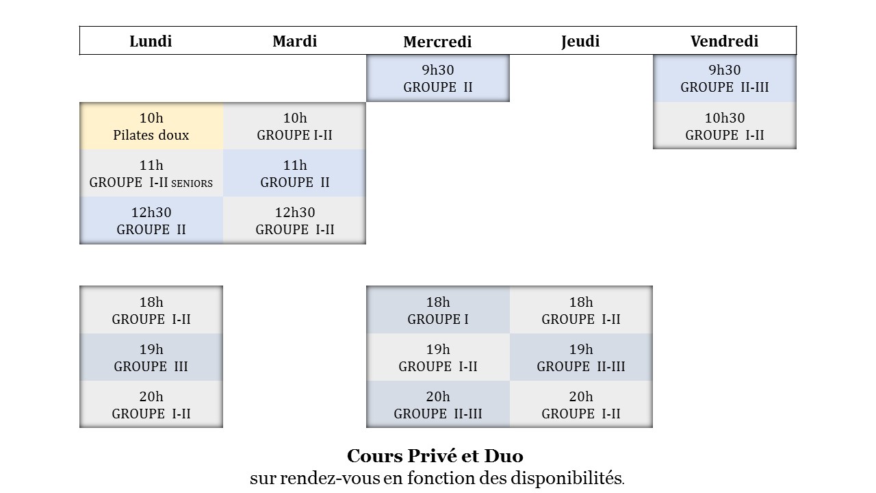 Planning cours collectifs