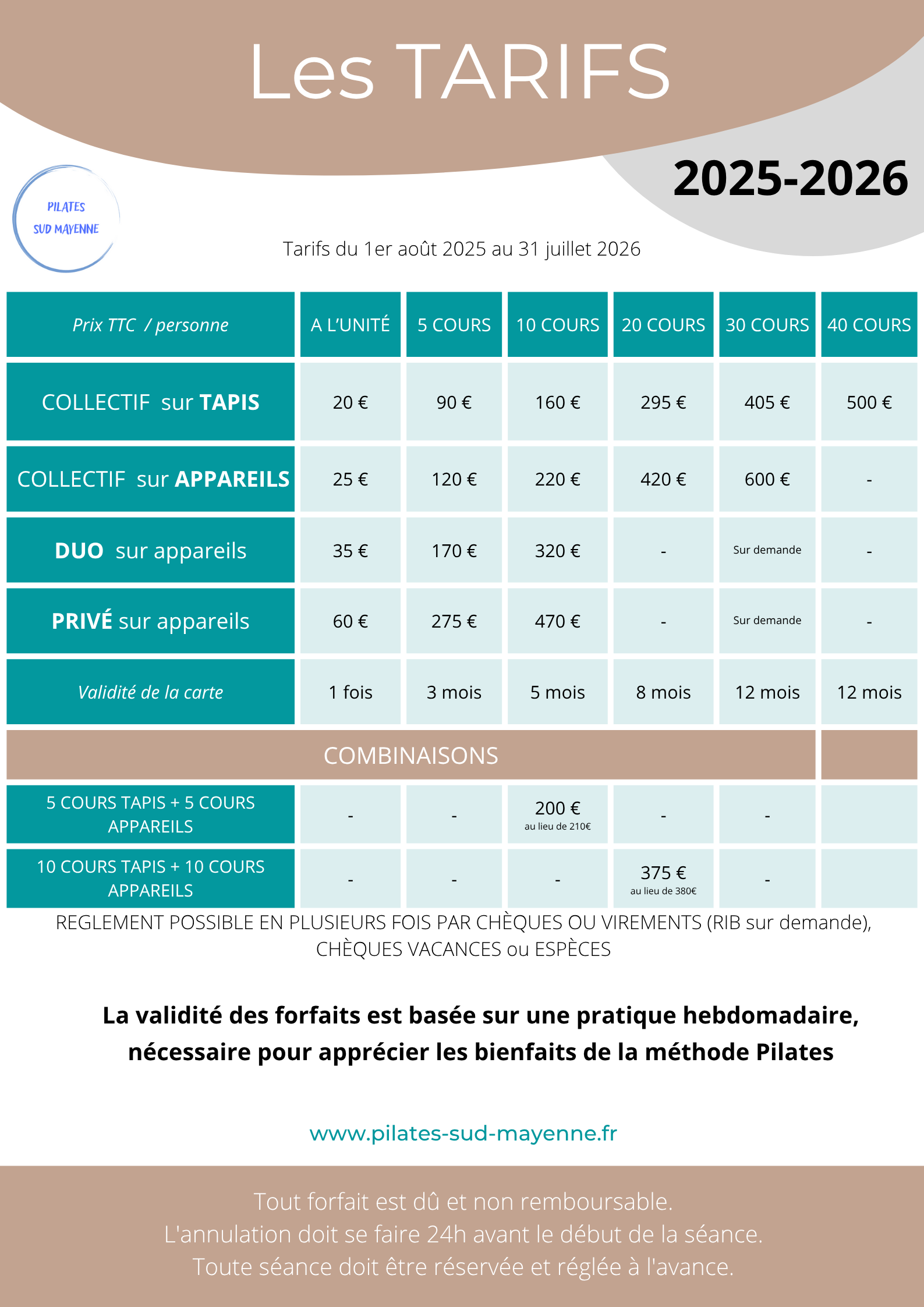 PROJET TARIFS 2025-2026